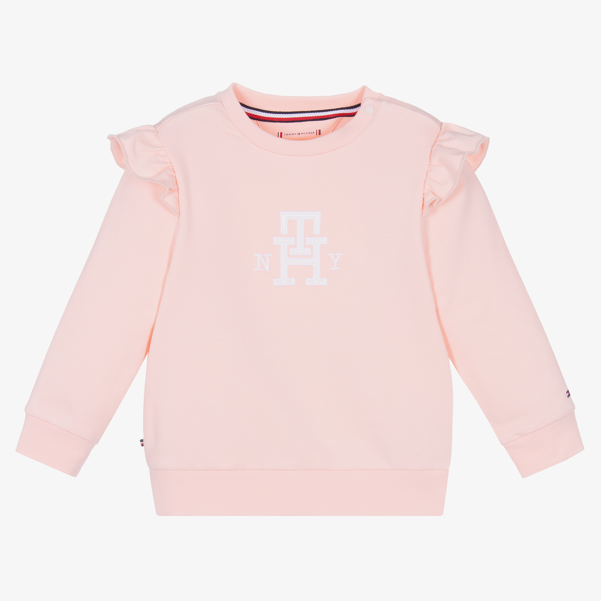 Tommy Hilfiger Ladies Soothing Pink Graphic Crew Neck Sweatshirt