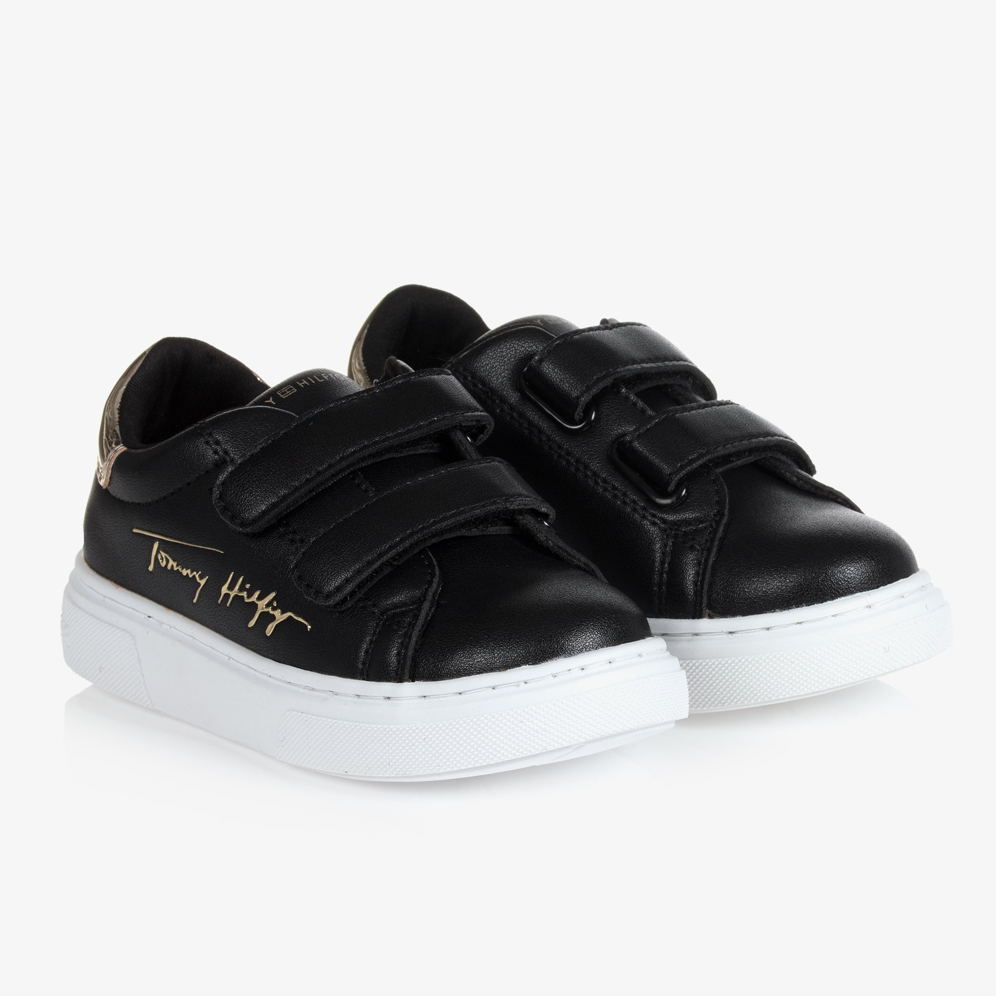 Girls black store velcro trainers