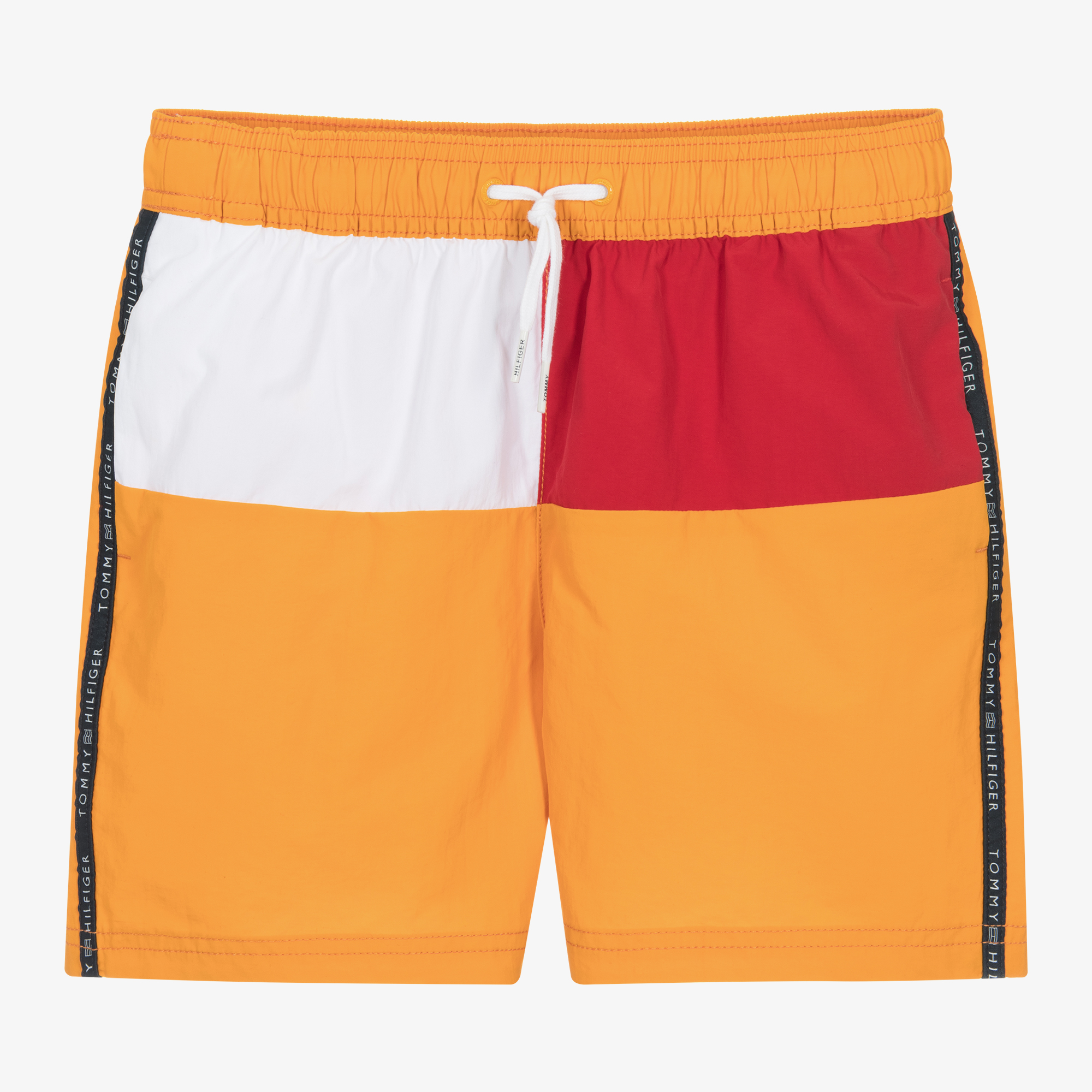 Tommy Hilfiger Boys Orange Flag Swim Shorts Childrensalon Outlet