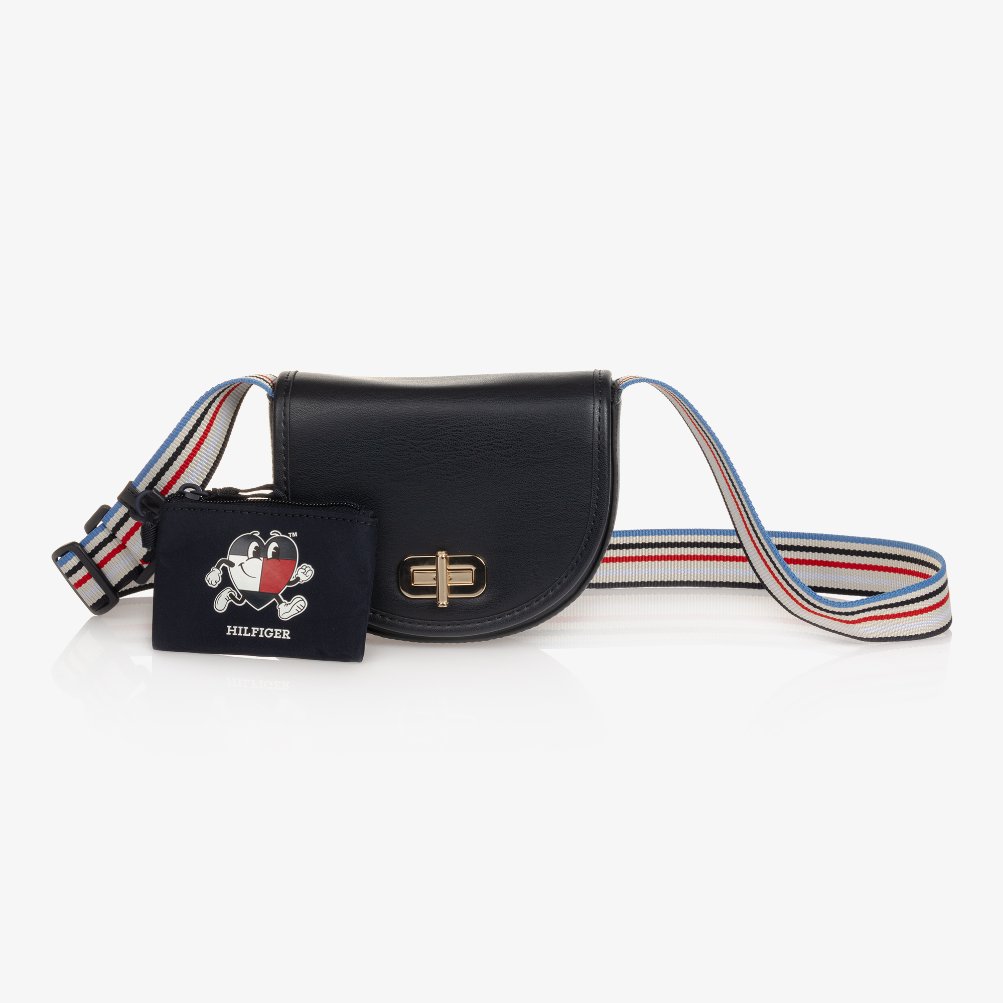 Tommy Hilfiger Girls Navy Blue Faux Leather Crossbody Bag 16cm