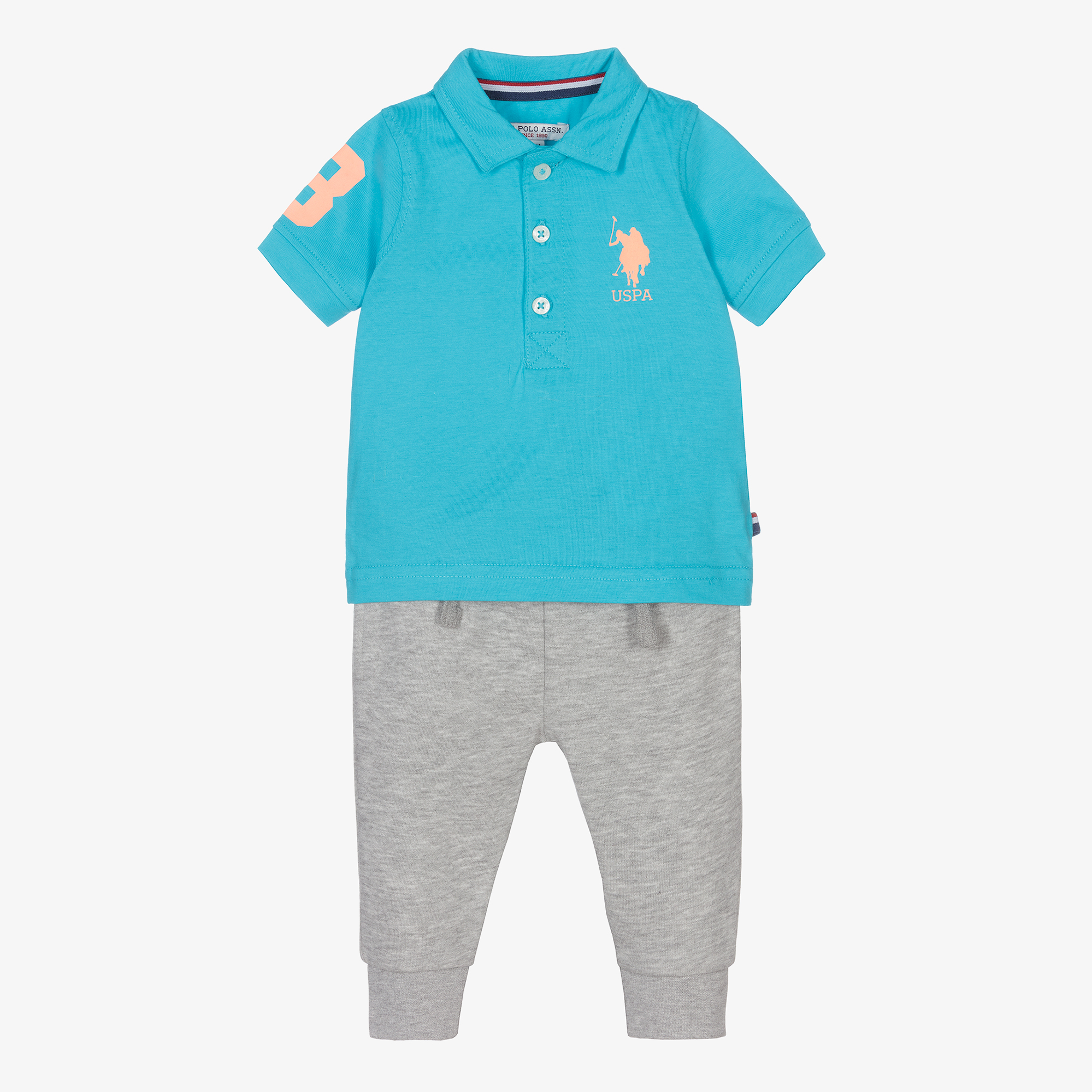 grey polo set