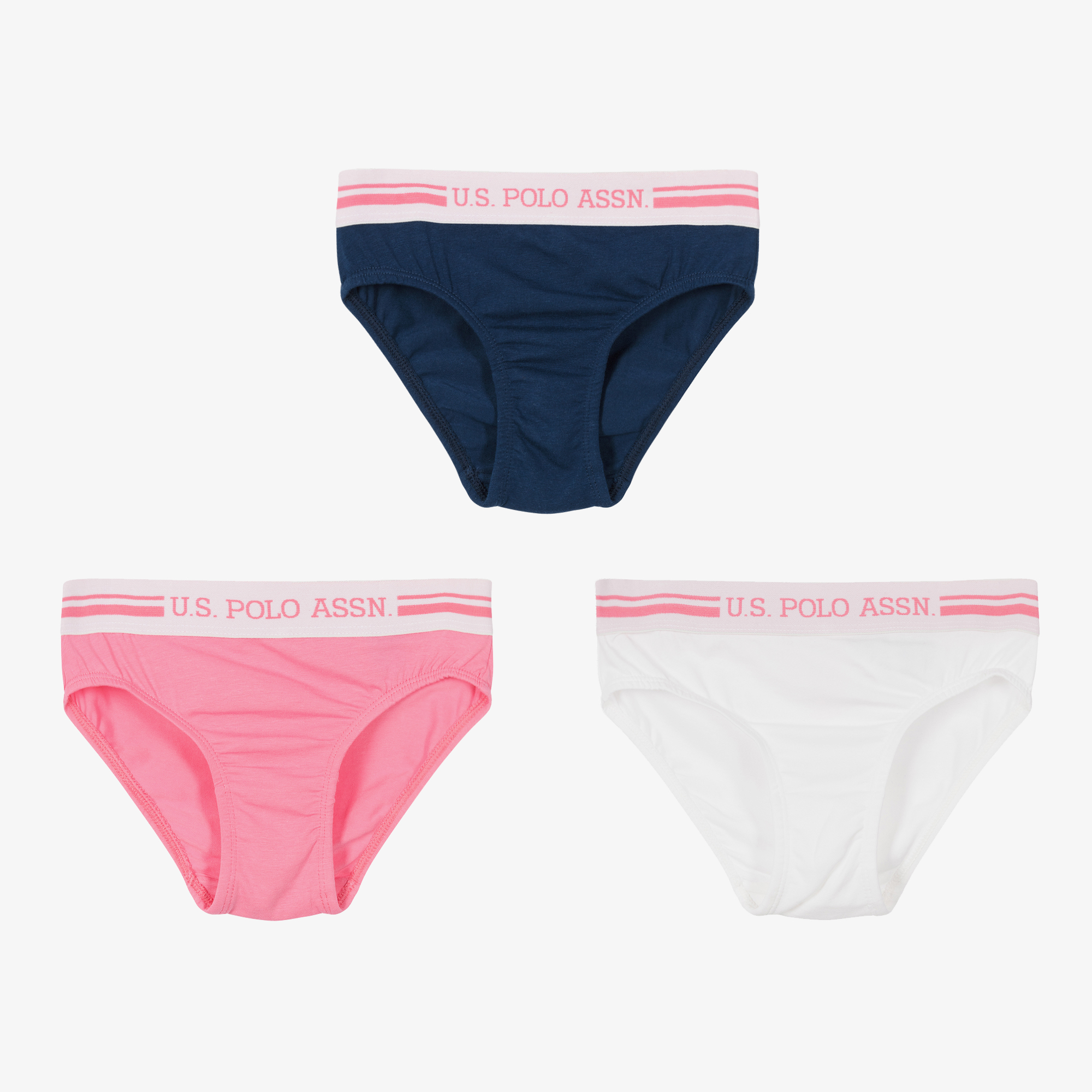 U.S. Polo Assn. Womens 3 Pack Cotton Bikini Brief Underwear in