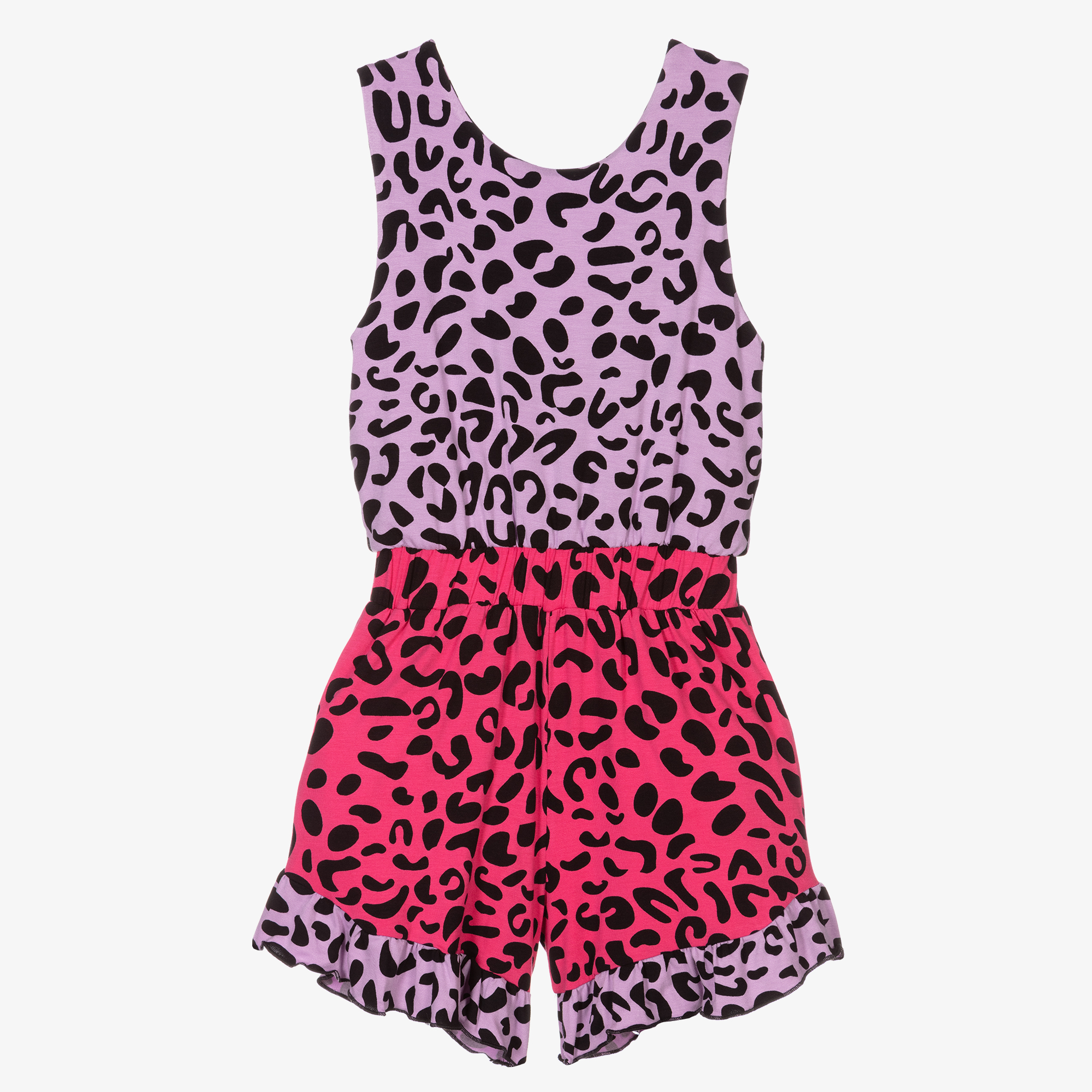 Wauw Capow Purple Pink Leopard Playsuit Childrensalon Outlet