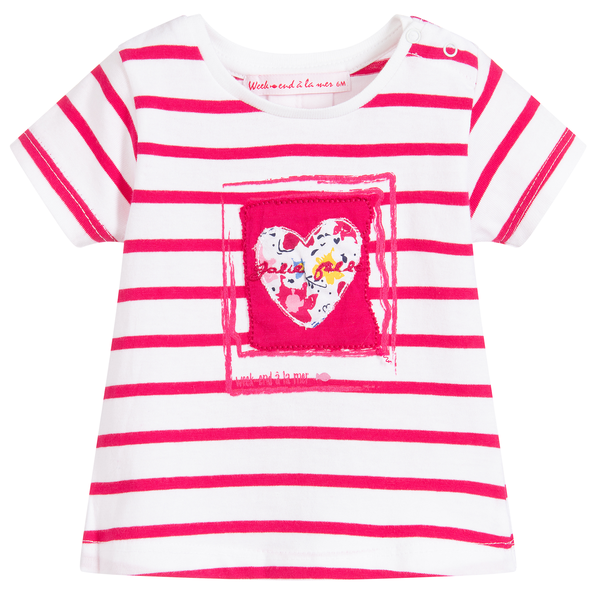 Week-end à T-Shirt mer Outlet Pink White Striped la | & Childrensalon 