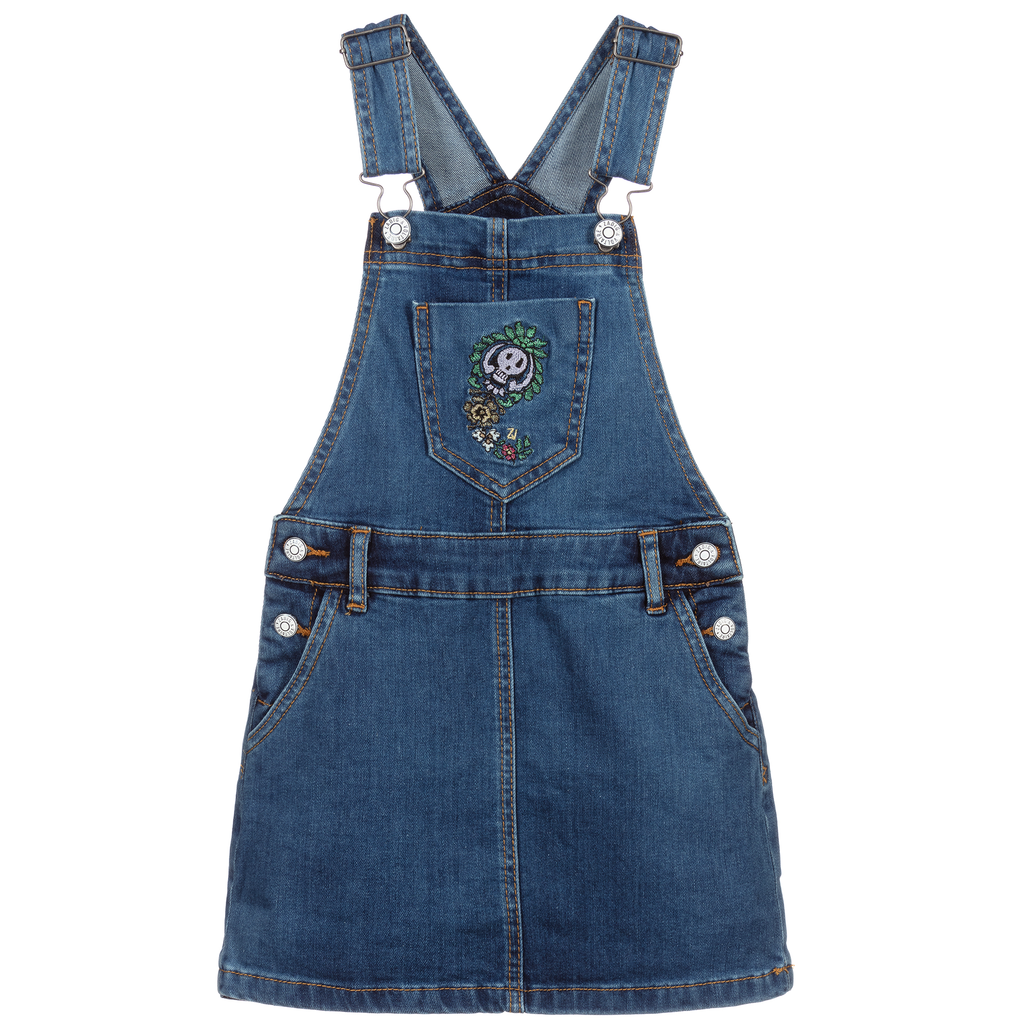 Dungaree Dress, Medium blue